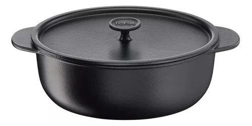 Producto - Cacerola Ovalada Tefal 5L Hierro Fundido 31 Cm + Tapa Tradition Color Negro
