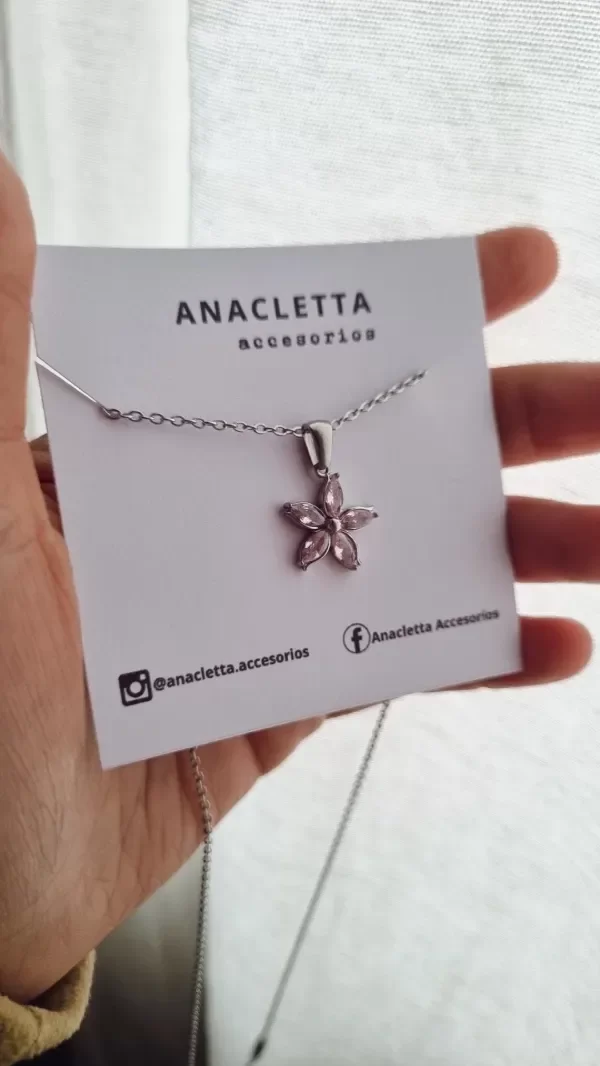 Producto - Gargantilla flor rosa AQ