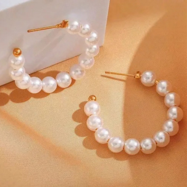 Producto - Aroas argolla con perlas