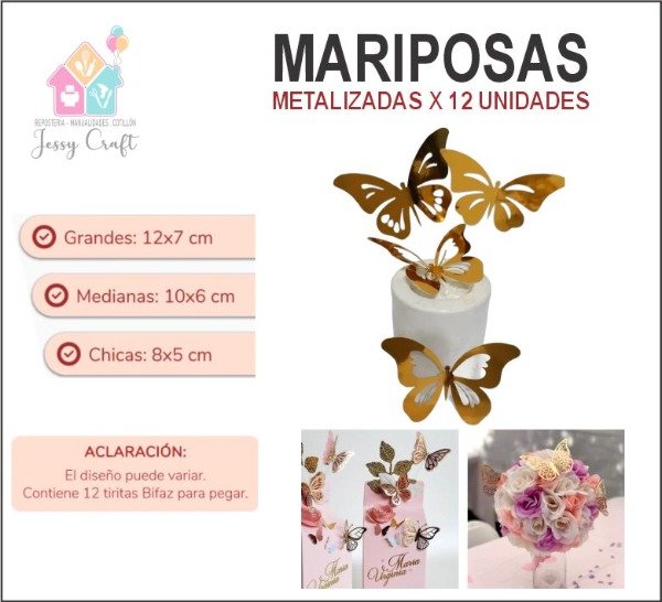 Producto - Mariposas Metalizadas x 12 unidades
