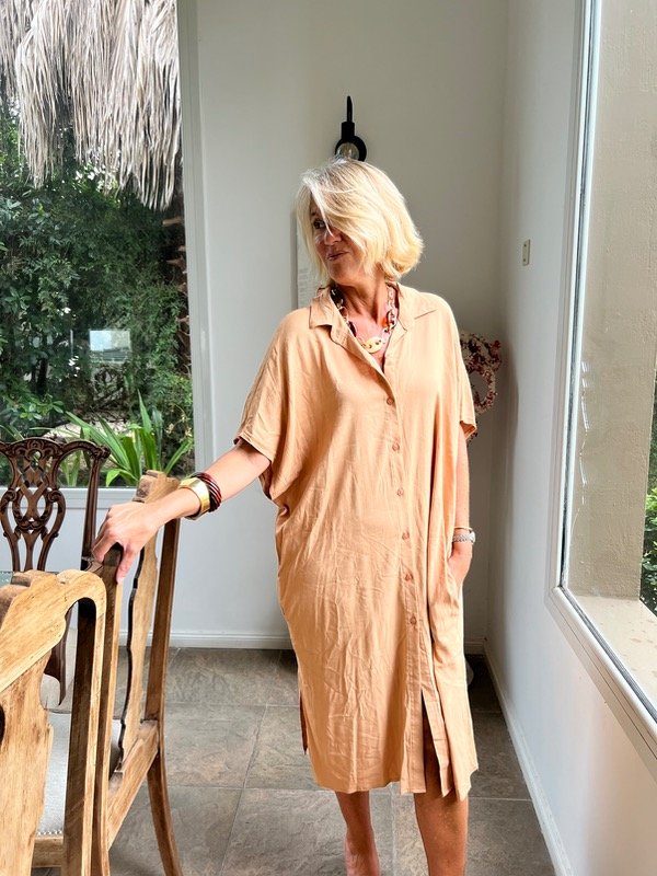 Producto - Vestido camisero lino sin bolsillo