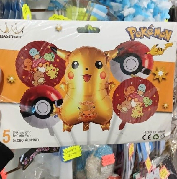 Producto - Pokemon -  Set 5 globos