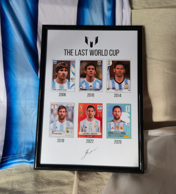 Producto - Cuadro figuritas panini messi fondo blanco
