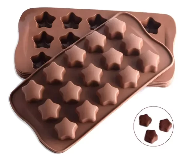 Producto - Molde Silicona Bombones Estrellas Gorditas x15 Ideal P/ Velas Jabones (026L5)