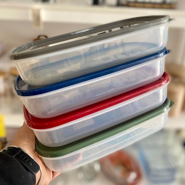 Producto - Tupper Hermetico Rectangular 1.5L Colores Oscuros 4021