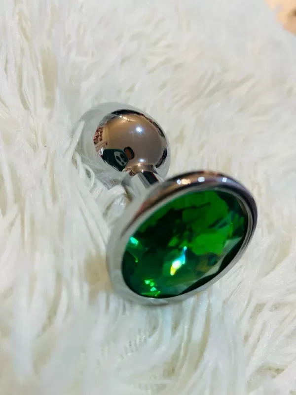 Producto - SEXS PLUG ANAL DE METAL CON GEMA VERDE 2,6 x 7 cm - 2