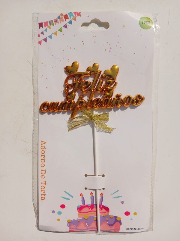 Producto - Cake Topper Acrílico "FC" Metalizado M03