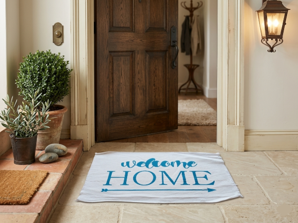 Producto - Alfombra Tejida de Algodón "Welcome Home" 40 x 60 cm