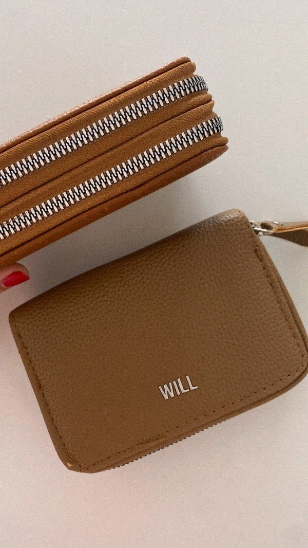 Producto - Billetera mediana doble Will. Marrón claro