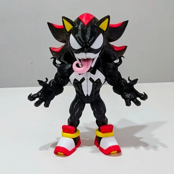 Producto - Shadow Venom 3D - Shadow x Venom - Figura Coleccionable Crossover Marvel x Sonic
