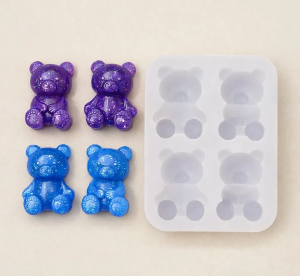 Producto - Molde ositos mini x 4 ideal resina, chocolate, yeso, etc