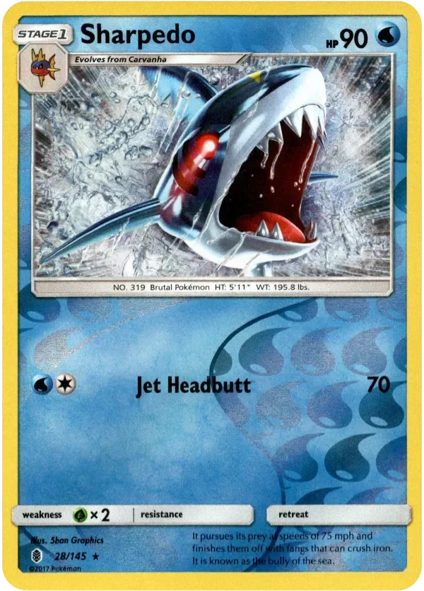 Producto - Sharpedo - 28/145 - Guardians Rising - Reverse Holo