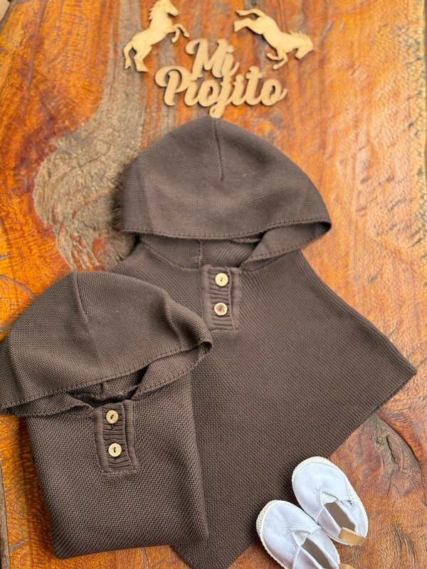 Producto - Poncho de Hilo Chocolate - 1