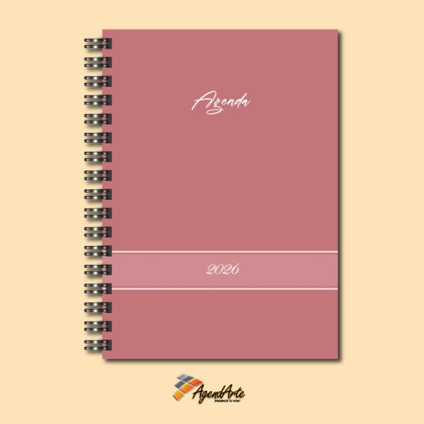 Producto - Agenda 2026 - Tapa Dura A5 - Vista Diaria - Rosa