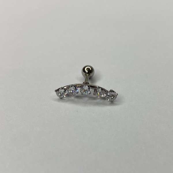 Producto - Barbell 5 strass engarzado