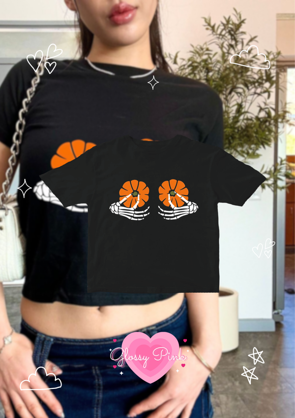 Baby tee boobs halloween