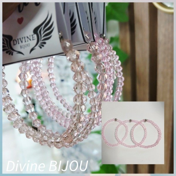 Producto - Pulsera cristal rosa acero