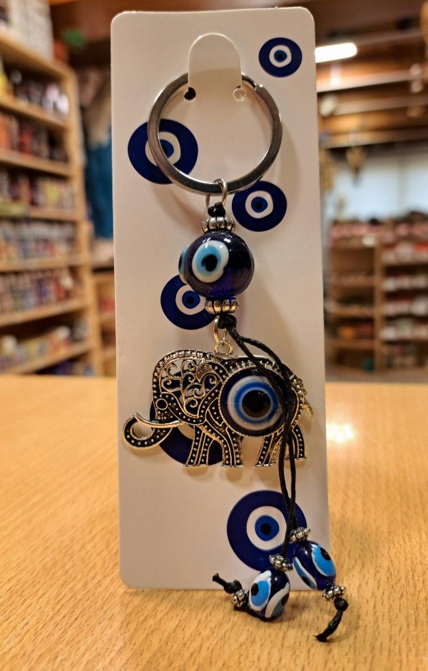 Producto - Llavero de Metal Elefante chico con ojo turco