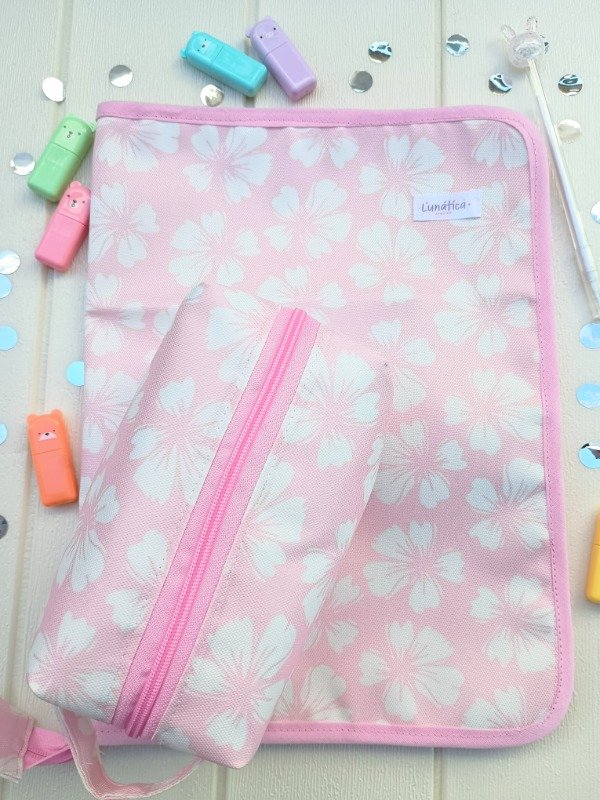 Producto - Kit Estuche A4 + Cartu Jazmín Hawai Rosa