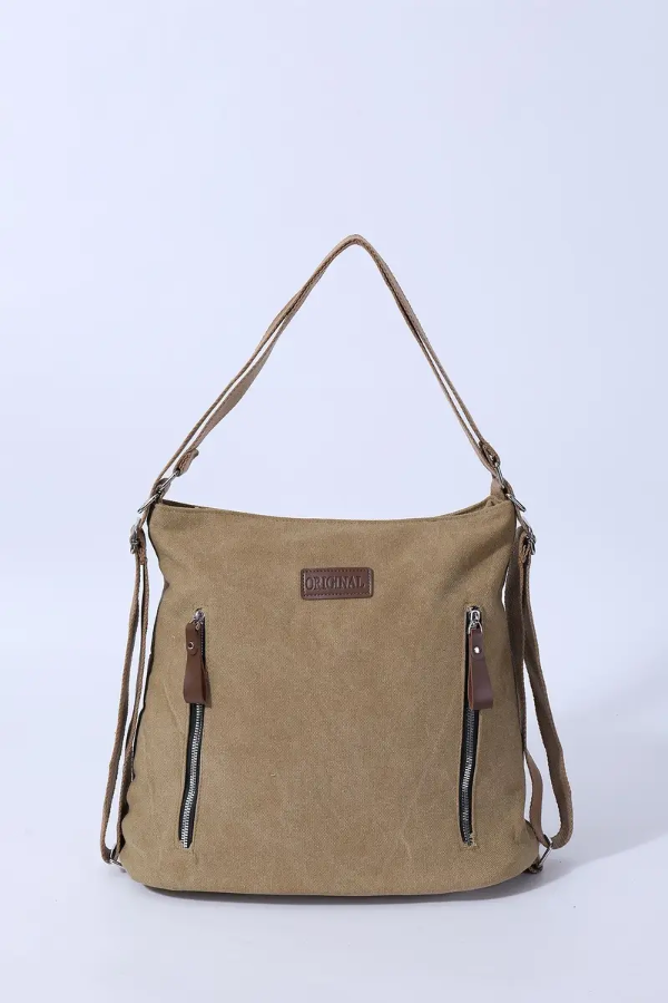Producto - Cartera mochila rústica beige