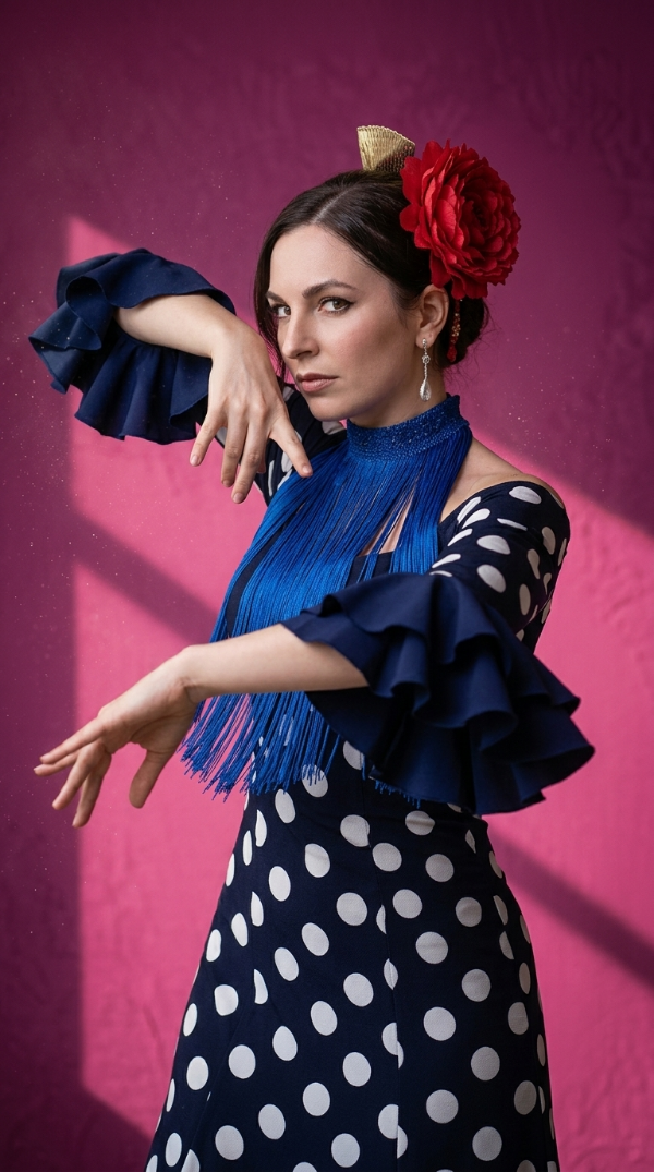 Producto - Collar De Flecos De Seda Recto Azul