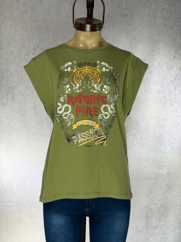 Producto - MUSCULOSA VERDE ST MARIE PASSION ALGODON