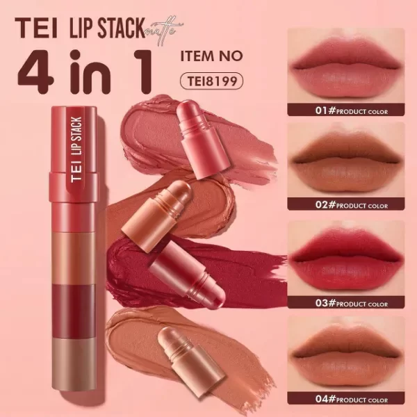 Producto - LABIAL TEI LIP STICK MATTE 4 EN 1 TEI8199