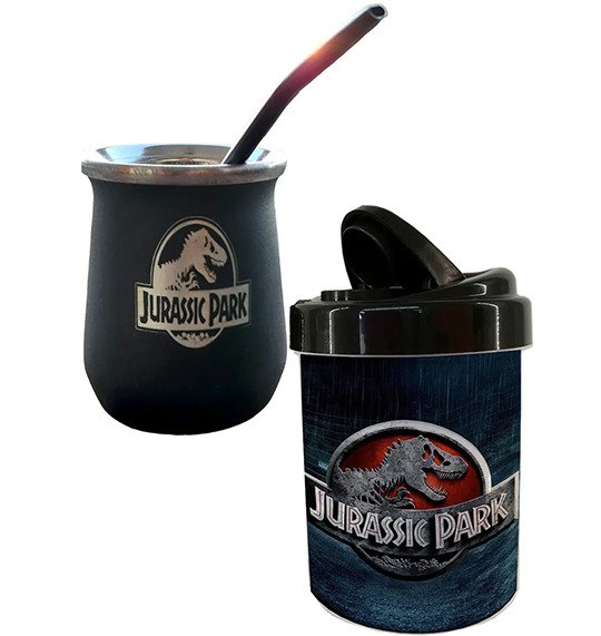 Producto - Mate De Acero Pack Jurasick Grabado Y Bombilla + Yerbero