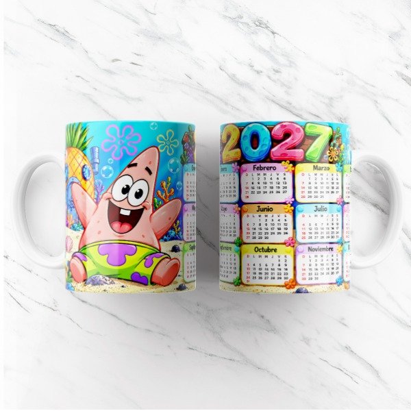 Producto - Plantillas Tazas Calendarios 2027 Infantiles Sublimar Personajes #T802 - 1