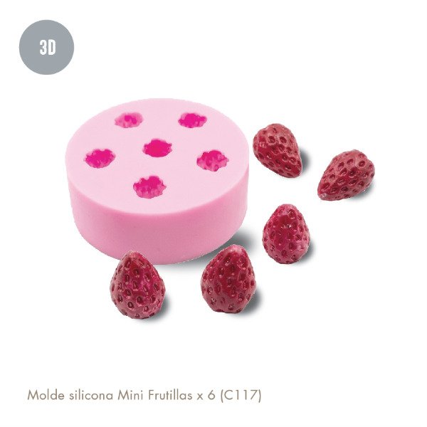 Producto - Molde silicona Mini Frutillas x 6 (C117)