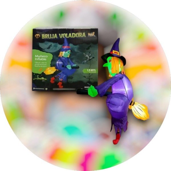 Producto - INFLABLE HALLOWEEN BRUJA VOLADORA PREMIUM