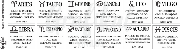 Producto - Transfer Color UV Astrología 004