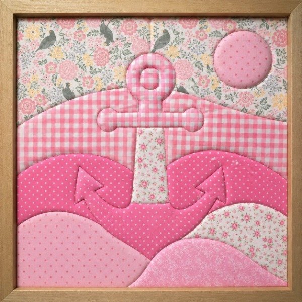 Producto - Kit Ancla con bastidor Patchwork sin Costura Telas Tonos ROSAS