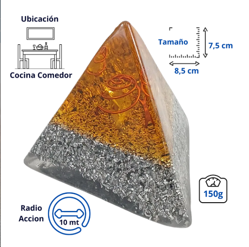 Producto - Pirámide Tetraédrica Chica Amarillo Cristal de Citrino