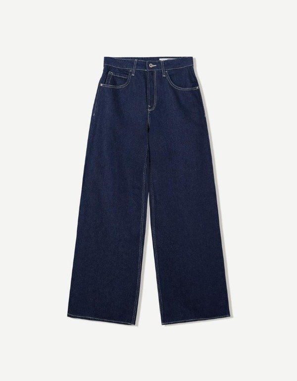 Producto - Jean wide leg tiro medio Bershka - 0