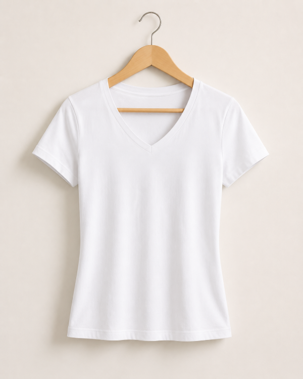 Producto - Remera cuello V blanca - 2
