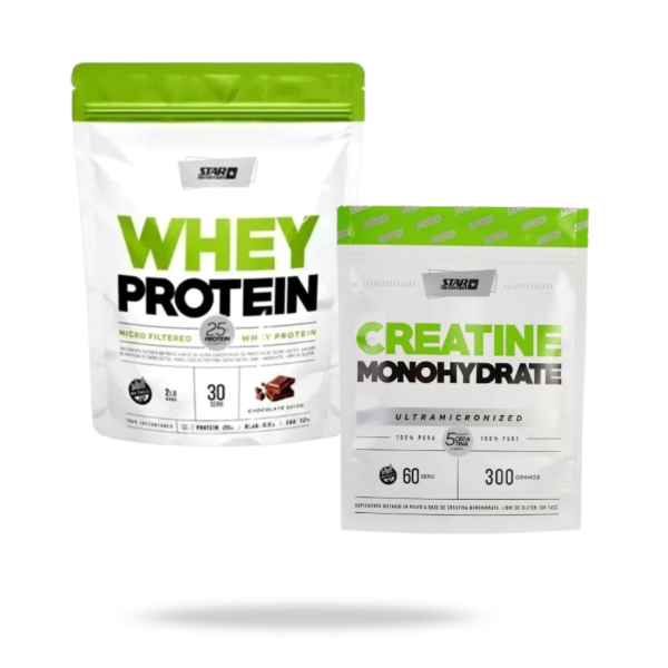 Producto - COMBO WHEY PROTEIN DOYPACK  Y CREATINA DOYPACK START NUTRITION