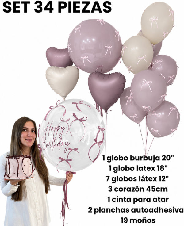 Producto - Set de globos moños x 34 piezas