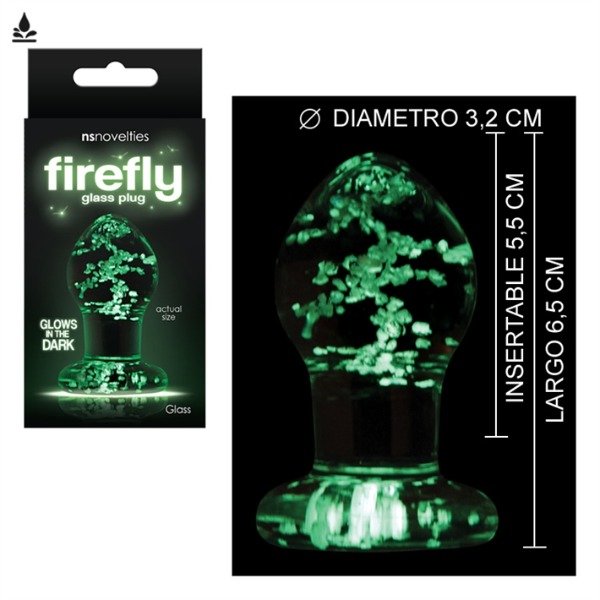Producto - Plug anal de vidrio que brilla en la oscuridad