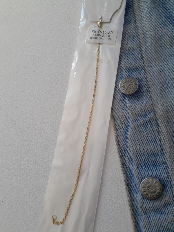 Producto - Pulsera fina dorada 20cm