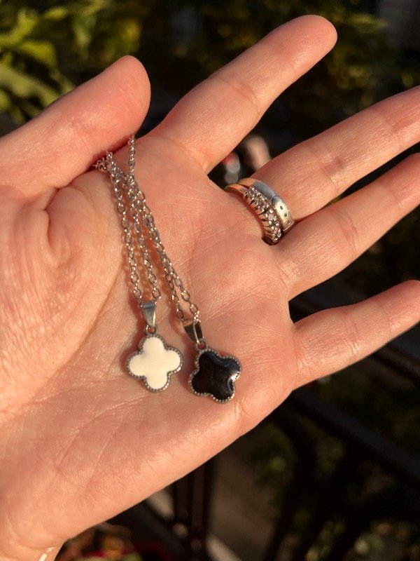 Producto - 2 collares de acero trébol valcleff