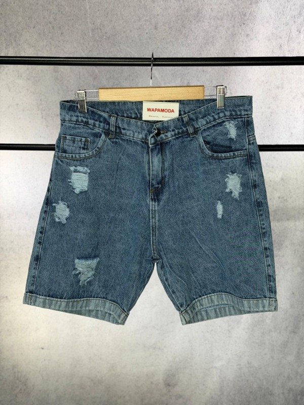 Producto - BERMUDA JEAN RIGIDA ROTURAS