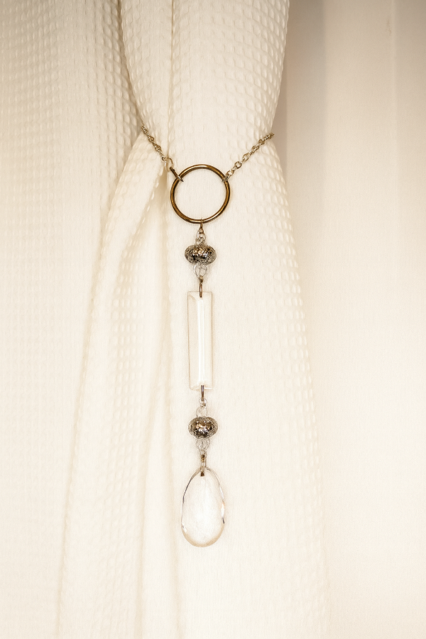 Producto - Cortinero cristal almendra niquel