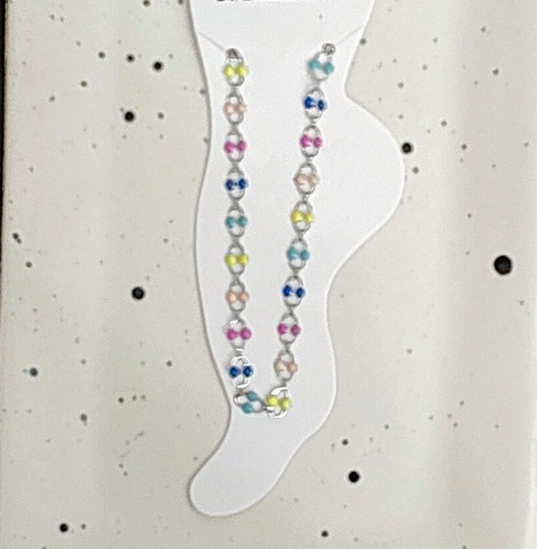 Producto - Tobillera dijes ovalados con puntitos colores Esmaltados