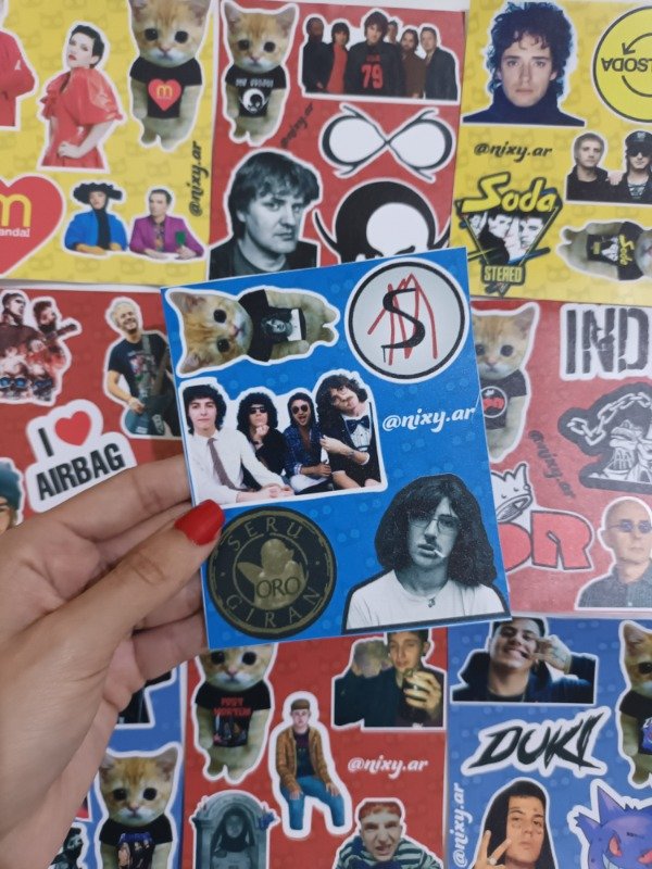 Producto - Plancha de stickers Charly Garcia / Seru Giran