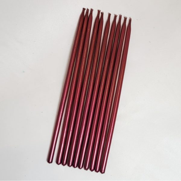 Producto - Vela perlada color rojo x10un