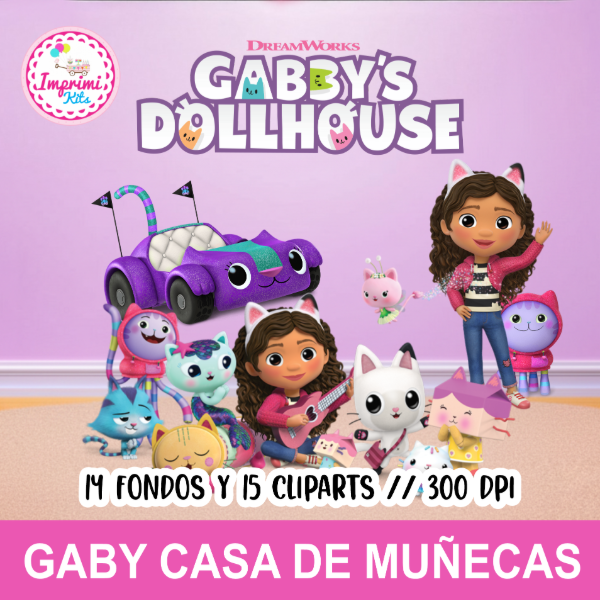 Producto - Kit Cliparts y Fondos Gaby Casa de Muñecas Papeles Imagenes Imprimibles #750