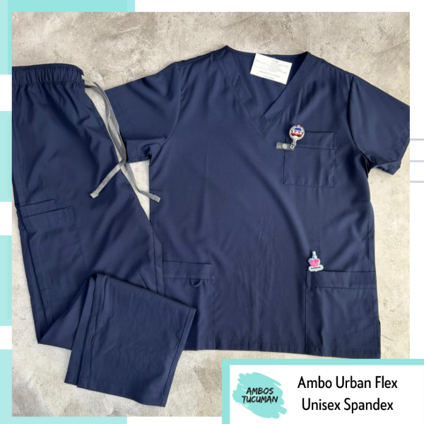 Producto - Ambos Urban Flex Azul Liso (cuello v)