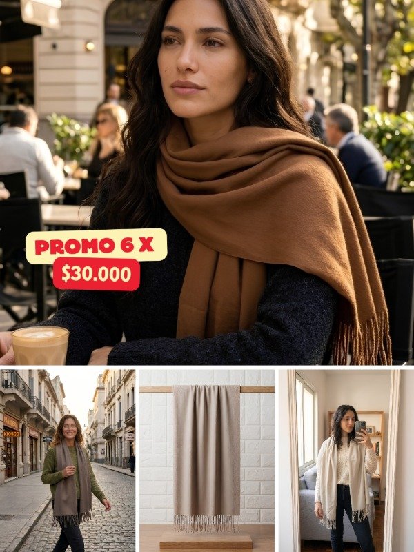 Producto - Cashmere Bufanda Ruana (Pack Neutros de Invierno)