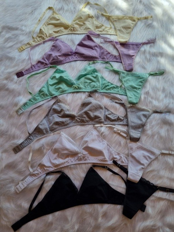 Producto - Conjuntos de Algodon con Lycra y puntilla (Precio por Docena)